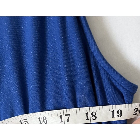 Lane Bryant Sleeveless Stretch Dress V Neck Blue Shimmer size 14/16 - Picture 10 of 11